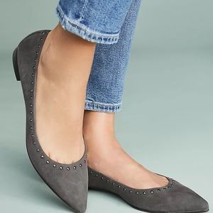 Frye Sienna Blue Suede Studded Ballet Flats